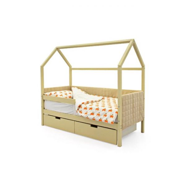 Детская кровать-домик мягкий Бельмарко  Svogen бежевый