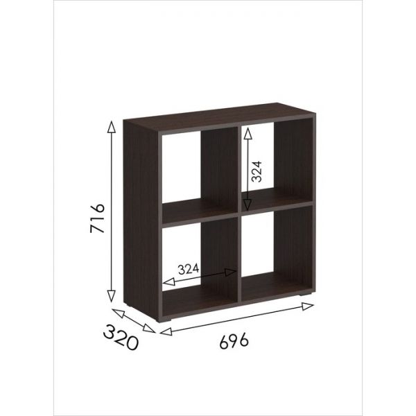 Стеллаж квадро «Уфимка», 696 ? 320 ? 716 мм, цвет венге