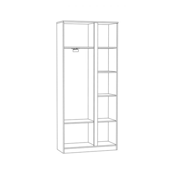 Шкаф 2х створчатый Ника 13.11, 918х383х2079, Ясень анкор