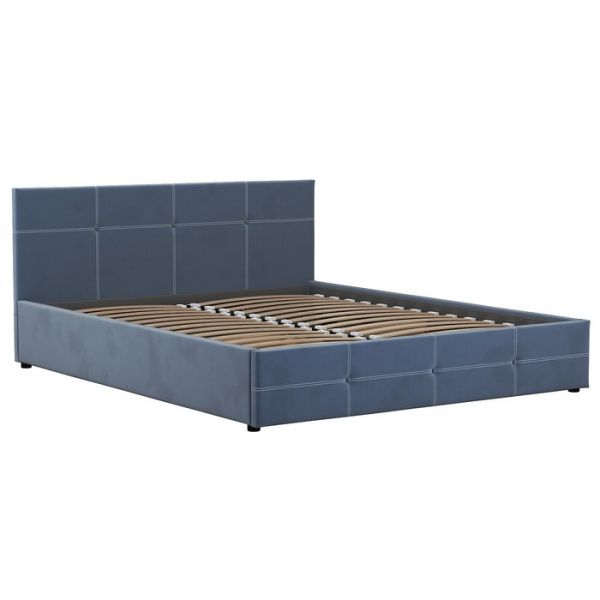 Кровать Синди, 1600х2000, ортопедическое осн+ПМ, Мазерати 21/Серо-синий