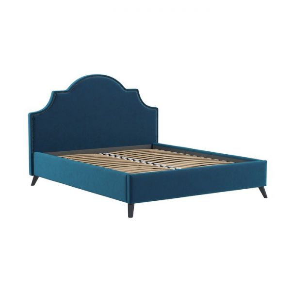 Кровать Фаина, 1600х2000, ортопедическое осн+ПМ, Блиц 20/Темно-синий