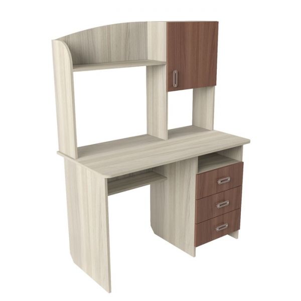 Стол компьютерный Альянс 5, 1200х600х1580, Ясень шимо светлый/Темный