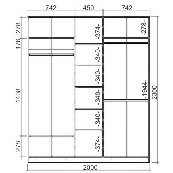 Шкаф-купе Хит-23-20-656 Венге магия, Бабочки