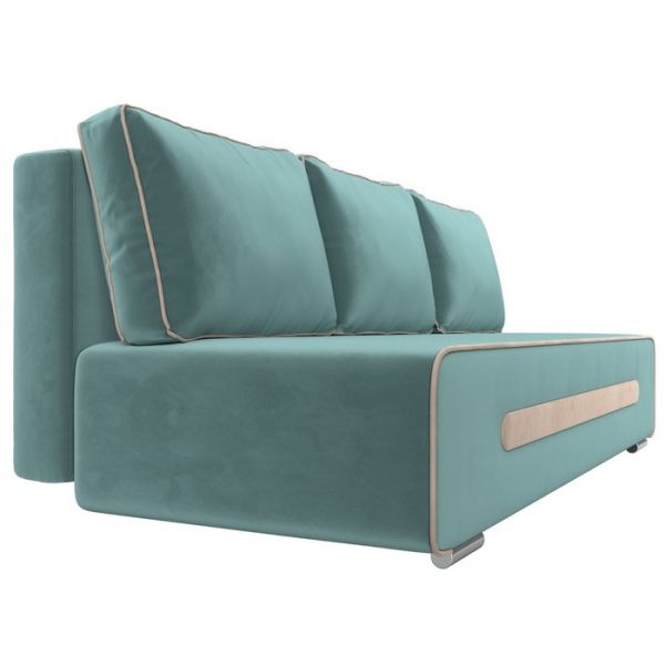 Прямой диван «Приам», механизм еврокнижка, велюр, цвет бежевый