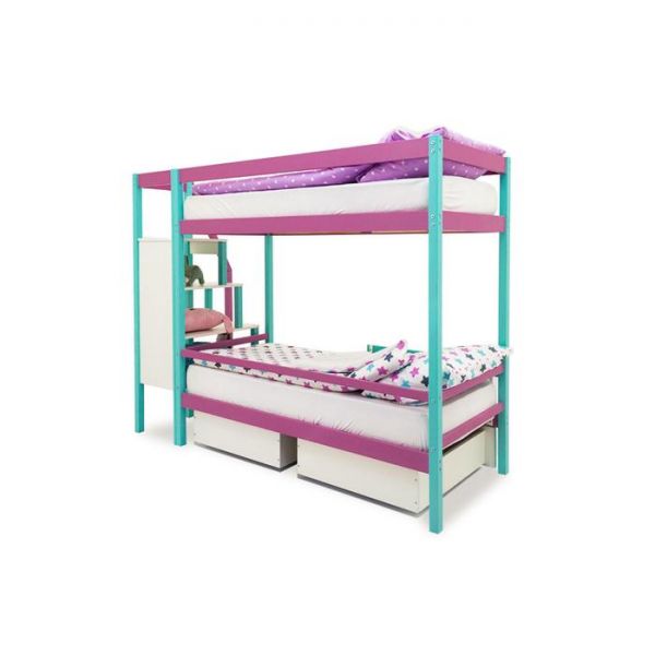 Детская двухъярусная кровать Бельмарко Svogen мятный-лаванда