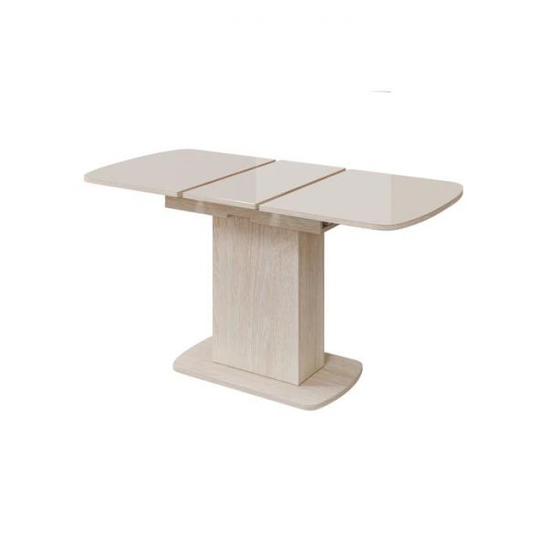 Стол раздвижной "Соренто-2" 1103/1423х703 стекло ваниль глянец/дуб атл