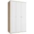 Шкаф ШР-3 ДВП/ДВП РИВЬЕРА 1200х570х2100 фасады ПВХ Белый/корпус Дуб Сонома