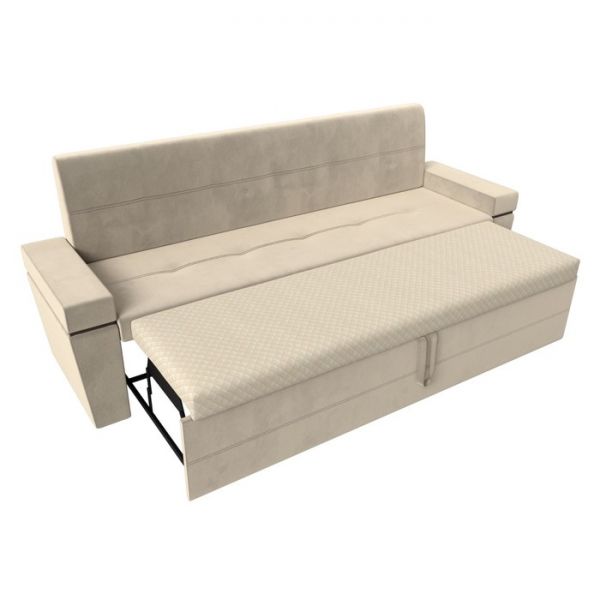 Кухонный прямой диван «Деметра», механизм дельфин, экокожа, цвет белый