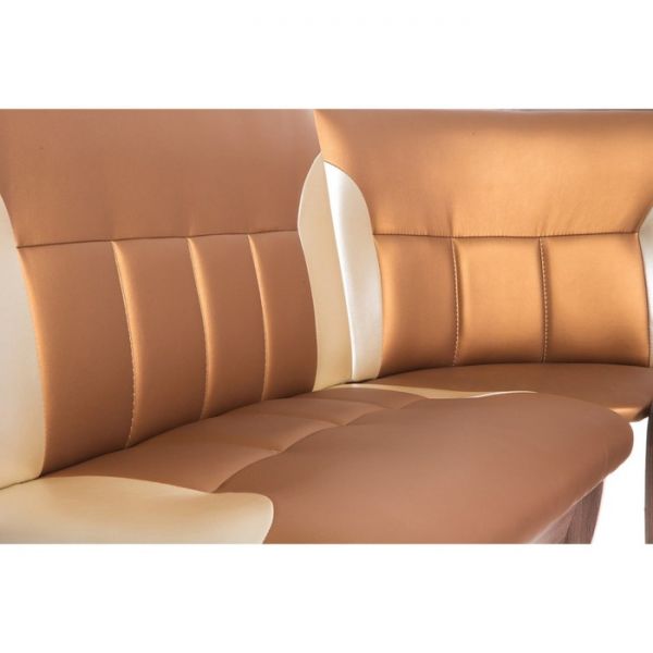 Кухонный уголок Орхидея  1500х1100х840 Ясень шимо темный/Золото/Беж