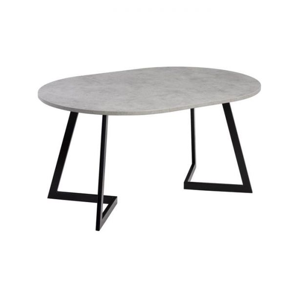 Стол РИМ D-940/1390 Бетон Чикаго светлый/Опора РИМ Гаспар-К, черный матовый