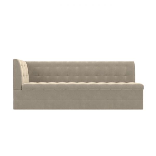 Кухонный диван «Бриз с углом», микровельвет, правый угол, цвет бежевый