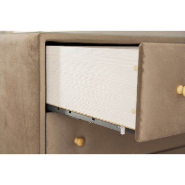 Комод «Олимпия», 3 ящика, стекло, велюр, цвет velutto 05