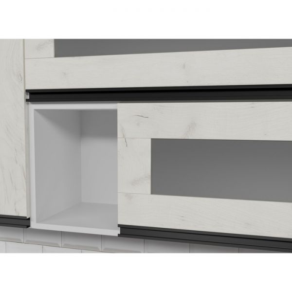 Кухонный гарнитур Паола стандарт 1600х600 Белый/Кантри/Дуб грей, Дуб браун