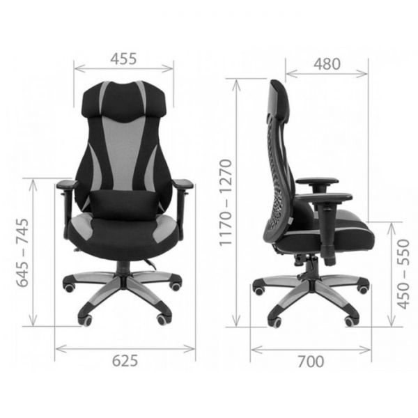 Кресло игровое Chairman game 14 ткань черная/красная