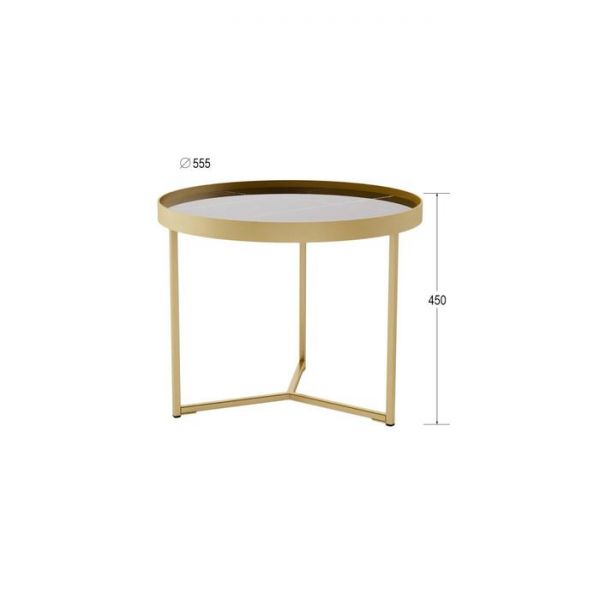 Стол журнальный «Тайлер», 555 ? 555 ? 450 мм, цвет сахара нуар / чёрный матовый