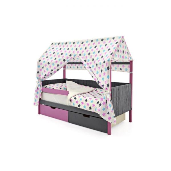 Детская кровать-домик мягкий Бельмарко  Svogen лаванда-графит