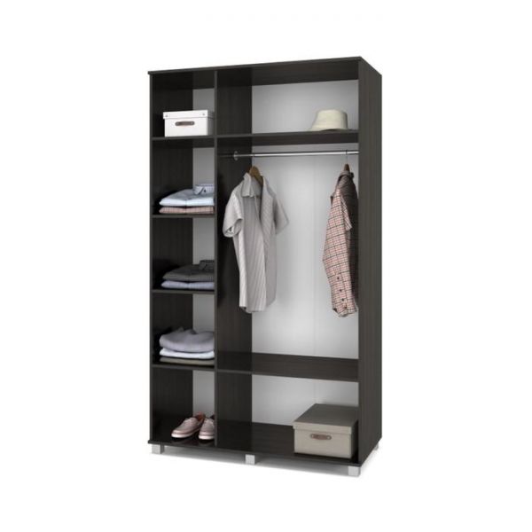 Шкаф Ева Е32 520х1200х2100 трёхстворчатый с двумя зеркалами Венге/дуб млечный