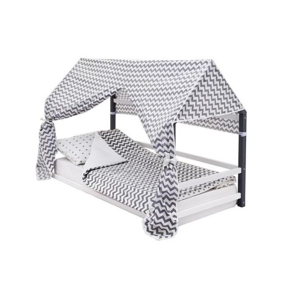 Детская кровать-домик Монтессори Бельмарко Svogen графит-белый