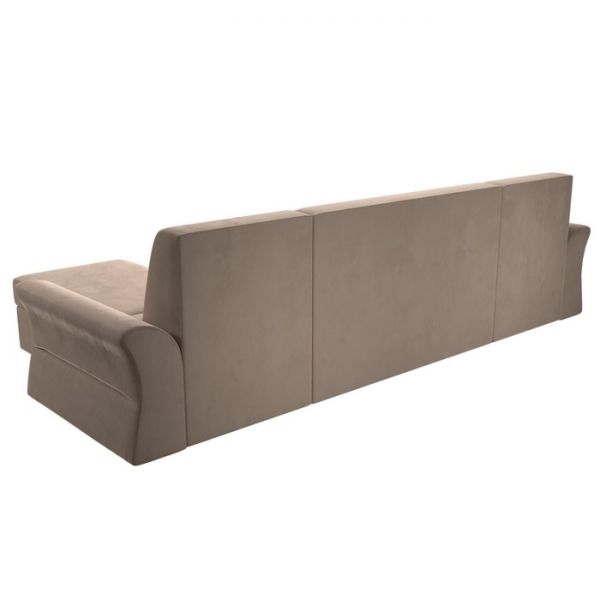 П-образный диван «Клайд», механизм дельфин, велюр, цвет бежевый