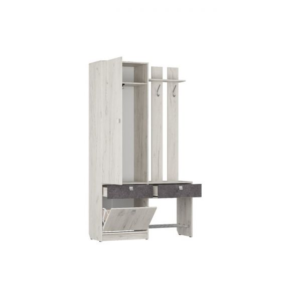 Прихожая без зеркала Аврора 1200х400х2100 Дуб Крафт Белый