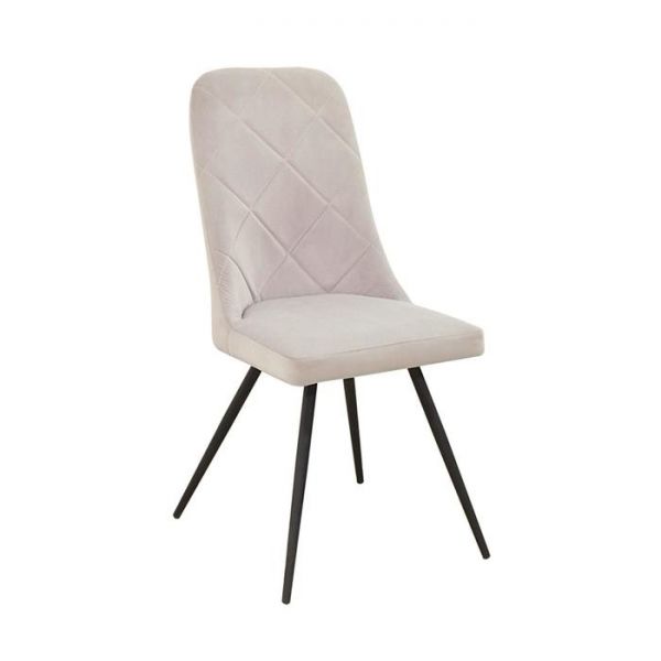 Стул «Орион», каркас металл чёрный, конус, велюр, цвет морская волна