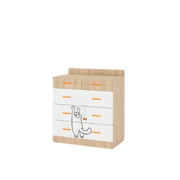 Комод «Кот 9.1», цвет туя светлая / белый