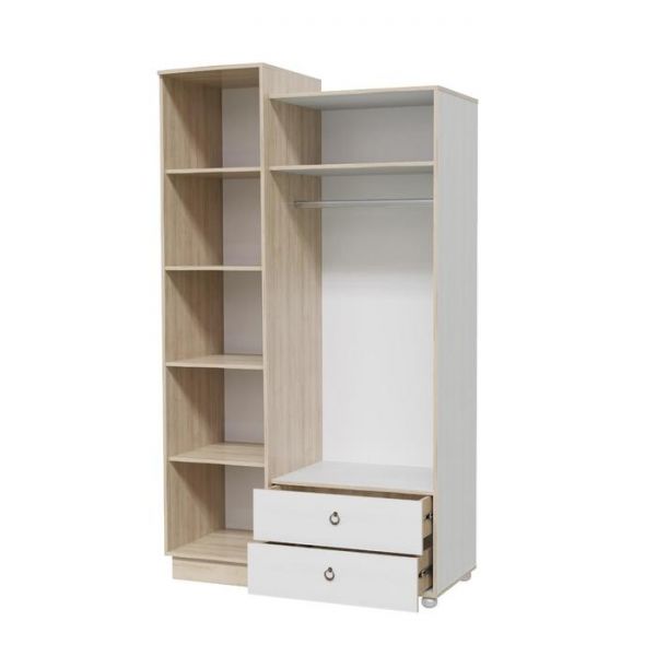 Шкаф для одежды Бриз1200х580х2100 Дуб ривьера/Рамух белый/Синий Бриз