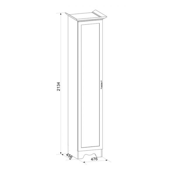 Шкаф однодверный с полками Латте 1 2134х476х456 Бодега cветлый /Орех Донской