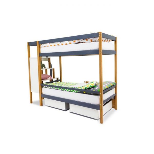 Детская двухъярусная кровать Бельмарко Svogen дерево-графит