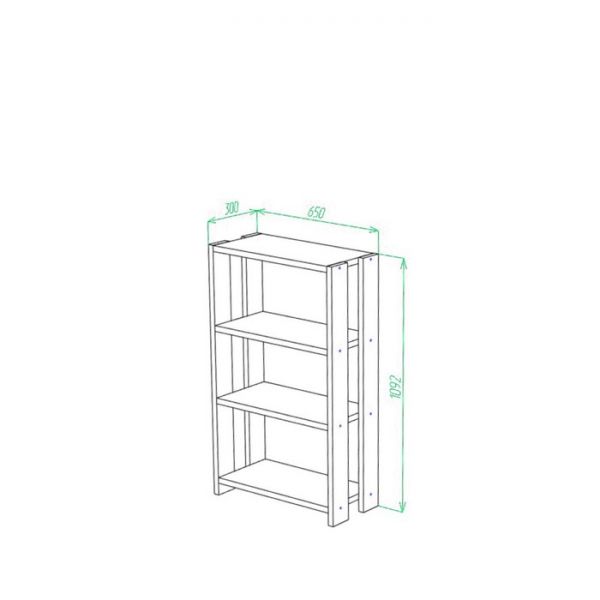 Стеллаж, 650 ? 300 ? 1100 мм, цвет белый