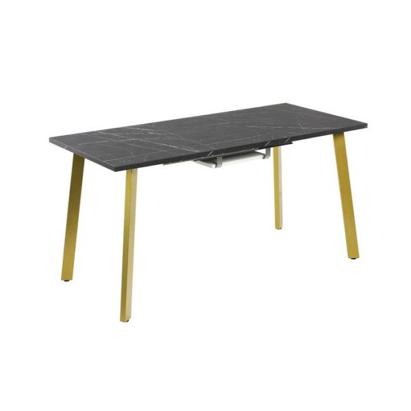 Стол АТЛАНТ-02  1200/1700х800х760 Камень Черный/Ножеки титан золотые