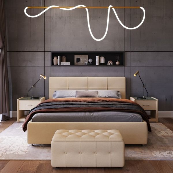 Кровать «Птичье гнездо New» с ПМ, 1400 ? 2000 мм, ЭКО деревянный каркас, 1 ящик, бежевый