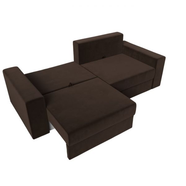 Диван прямой «Мэдисон», механизм еврокнижка, микровельвет, цвет коричневый