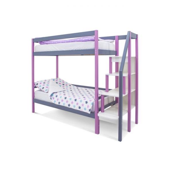 Детская двухъярусная кровать Бельмарко Svogen лаванда-графит