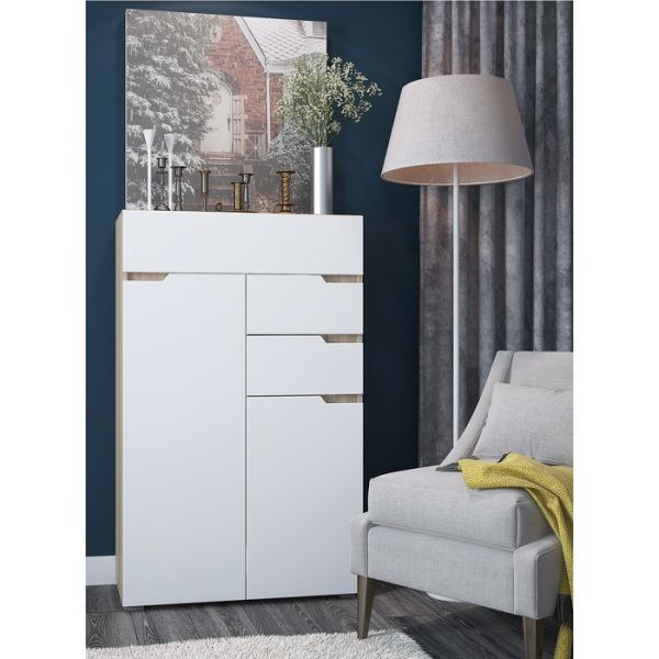 Комод «Анталия», МДФ, цвет сонома, белый софт