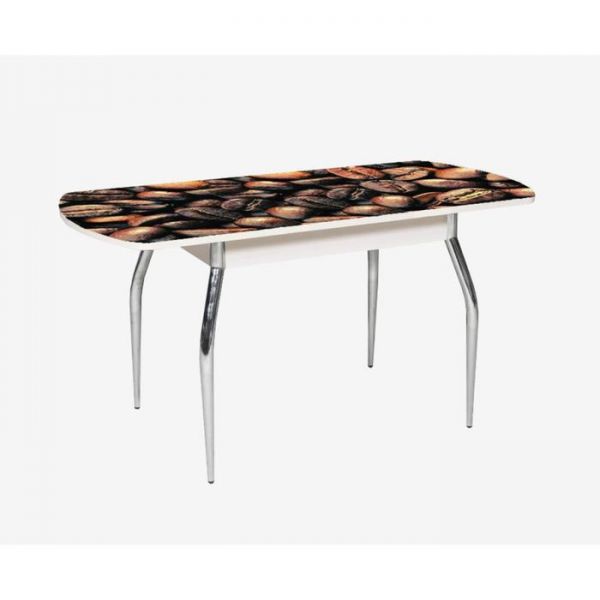 Стол раздвижной «Грация», 1100(1450) ? 700 ? 750 мм, глянец, хром, цвет белёный дуб / R045