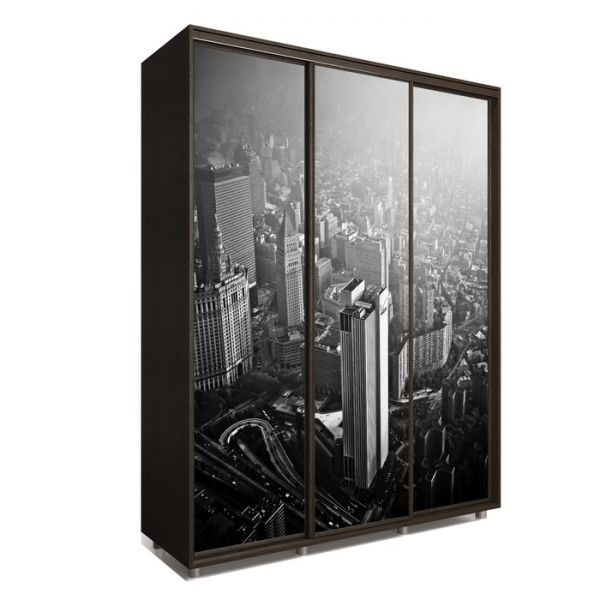 Шкаф-купе Яркий-222 2070х600х2300 Венге Темный/Мегаполис 3