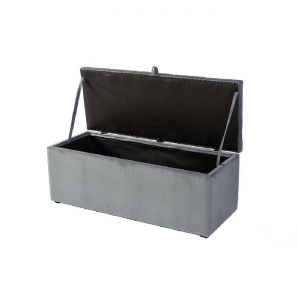 Пуф Осло 1000х400х410  велюр серебристый