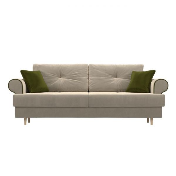 Прямой диван «Сплин», механизм еврокнижка, микровельвет, цвет бежевый