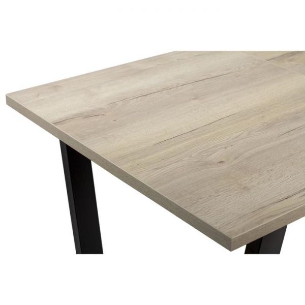 Стол АТЛАНТ-12 1300/1800*800х750 Галифакс белый/Опора АТЛАНТ-Черный матовый