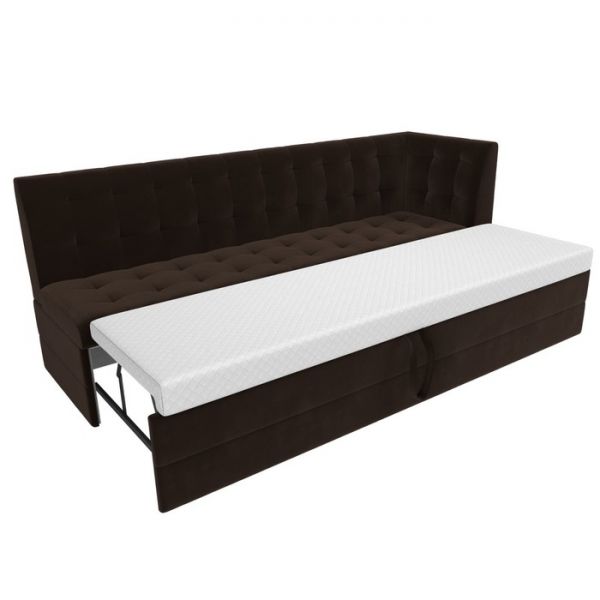 Кухонный диван «Бриз с углом», микровельвет, цвет коричневый