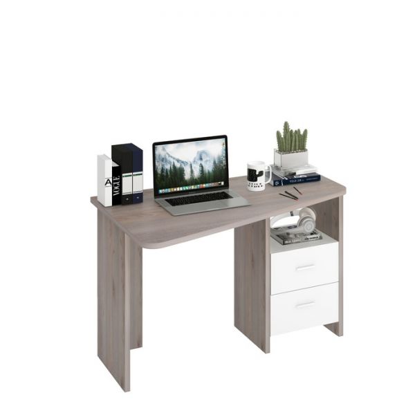 Стол, 1200 ? 720 ? 770 мм, левый угол, цвет нельсон/белый