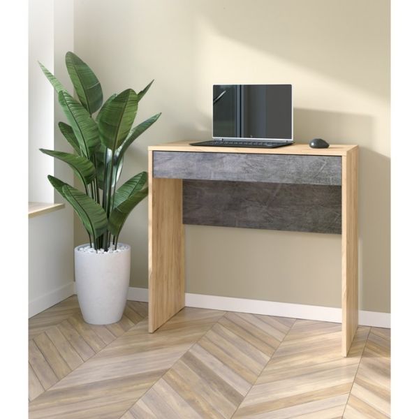 Стол письменный Крафт 12.35, 790х372х753, Камень темный/Дуб крафт золотой