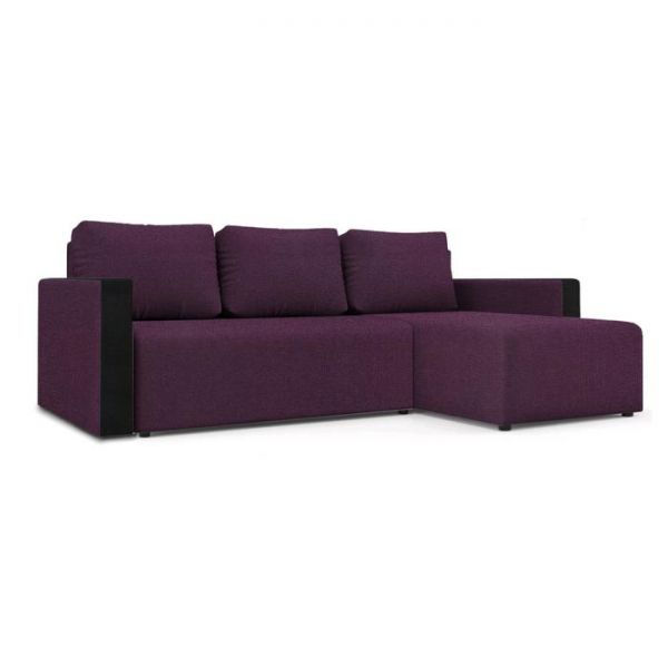 Угловой диван «Алиса 3», еврокнижка, бельевой ящик, рогожка, bahama ash/теоs dark brown