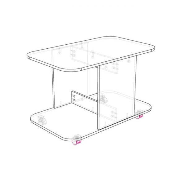 Стол журнальный, цвет дуб сонома, с пуфами, цвет лайм