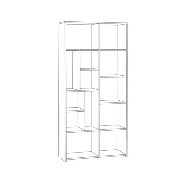 Шкаф-стеллаж Трувор 13.206, 930х370х1942, Дуб гранж песочный/Интра