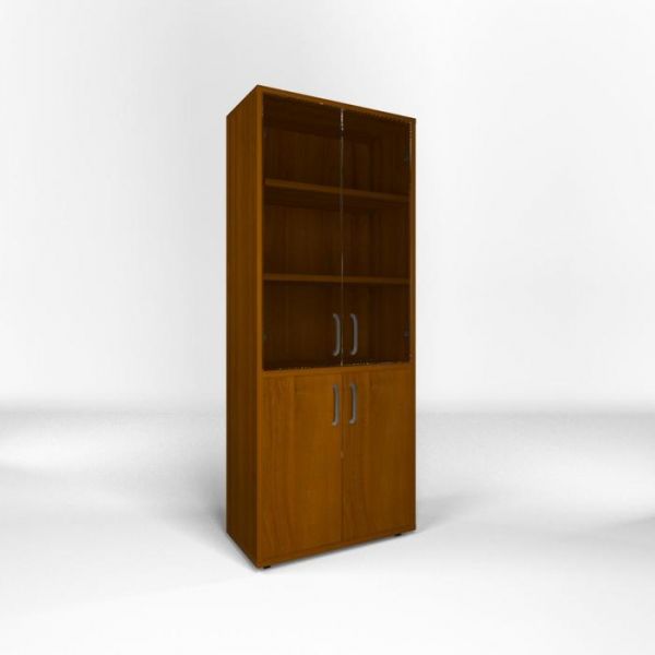 Шкаф для документов 800*400*2000 прозрачное стекло Орех экко