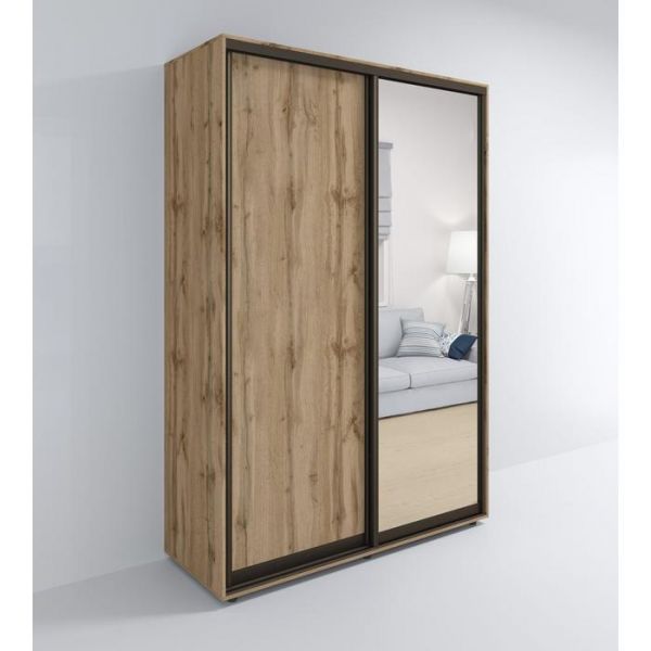 Шкаф-купе «Сим ДЗ», 1200 ? 600 ? 2310 мм, ЛДСП, зеркало, цвет дуб крафт
