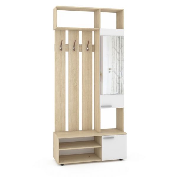 Прихожая Милан, 1000х362х2200, Дуб сонома/Белый