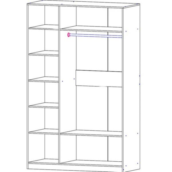 Шкаф  NEXT-11 1350х570х2200х Дуб Сонома светлый/Белая Аляска